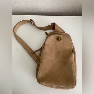 Sundance Made In Italy Sling Bag Satchel Cross Body Turn Lock Adjustable Strap